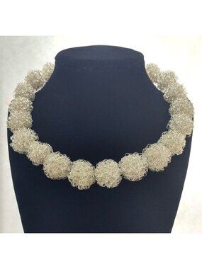 Artisan-Made .999 Fine Silver Collar Choker With .925 Sterling Silver Clasp, 82g